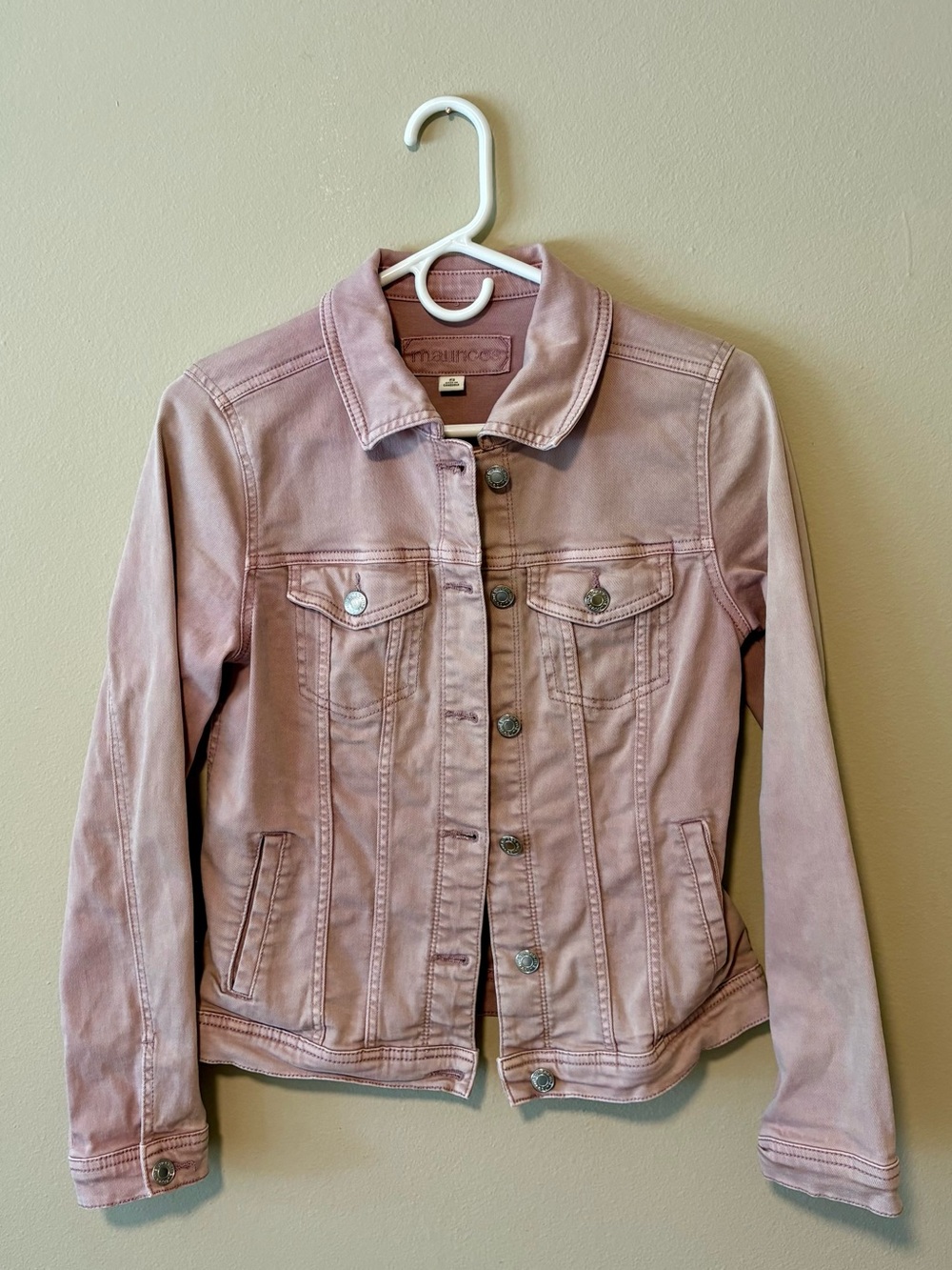 Maurices Dusty Pink Denim Jacket - Button-Front